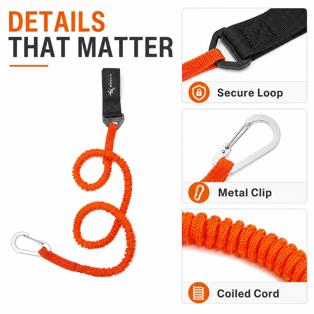 Coiled Paddle Leash Orange Kay – Fishing Kayak Paddle Leash recenzja i cena