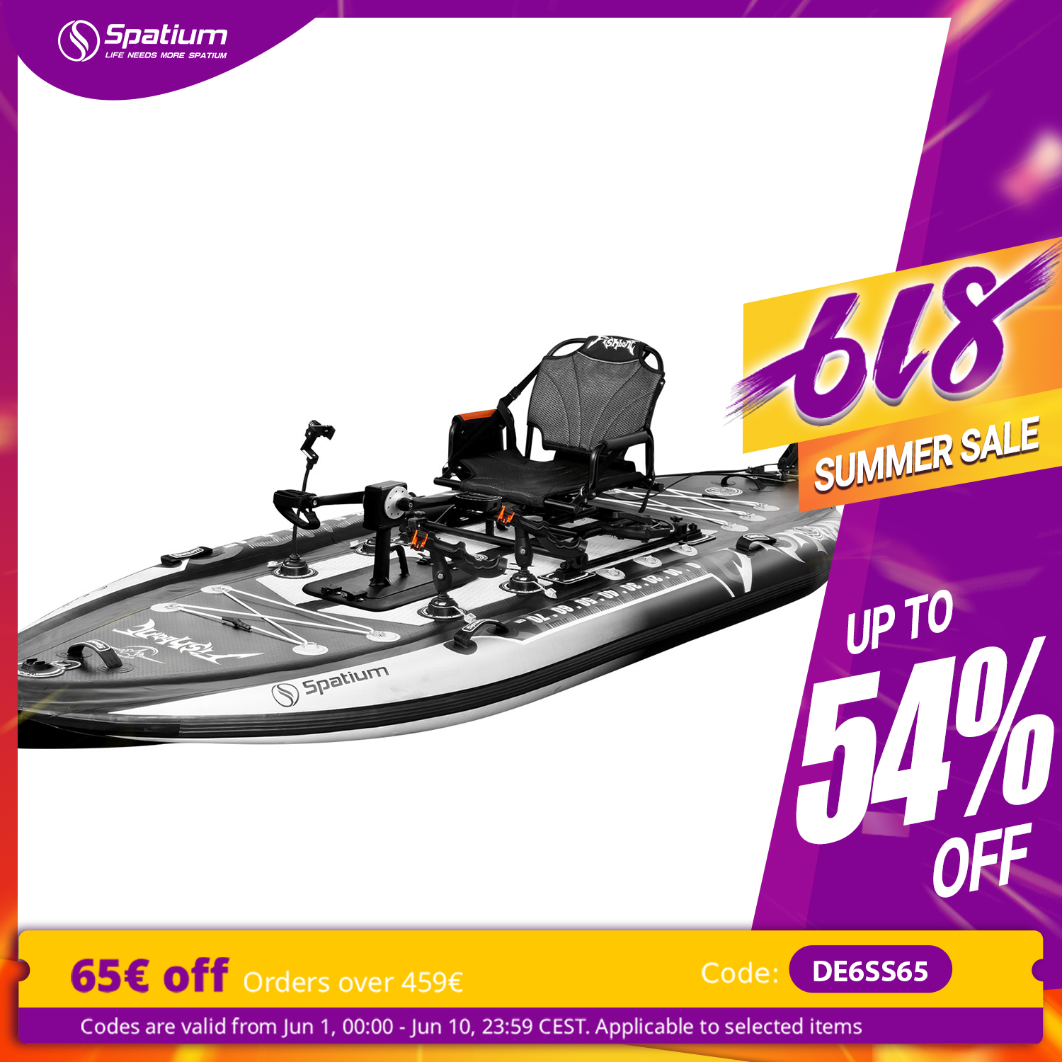 Spatium Pedal Kayak Inflatable – Fishing Kayak Pedal Drive recenzja i cena