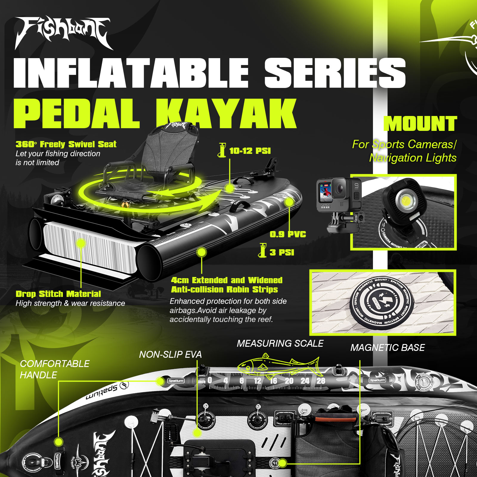 Spatium Pedal Kayak Inflatable – Fishing Kayak Pedal Drive recenzja i cena